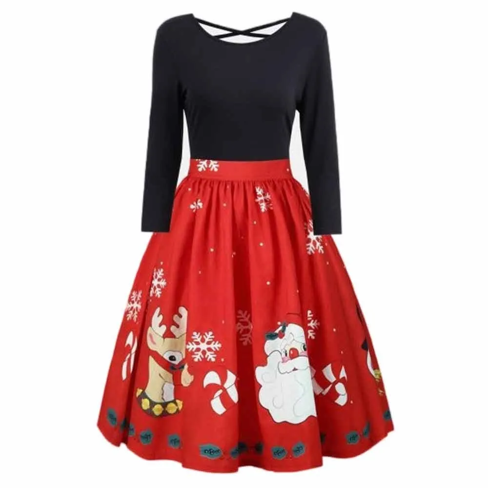 2018 Empire Autumn Christmas Casual Fashion Dress