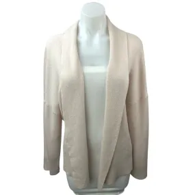 360 Cashmere Cream Shawl Collar Knit Dolman Open Cardigan Sweater Top Size S