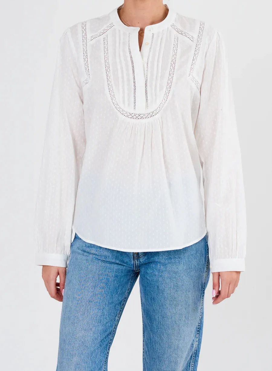 Adley Long Sleeve Top -  White