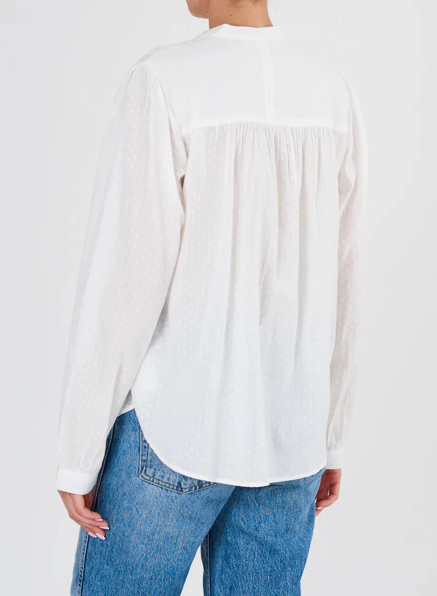 Adley Long Sleeve Top -  White