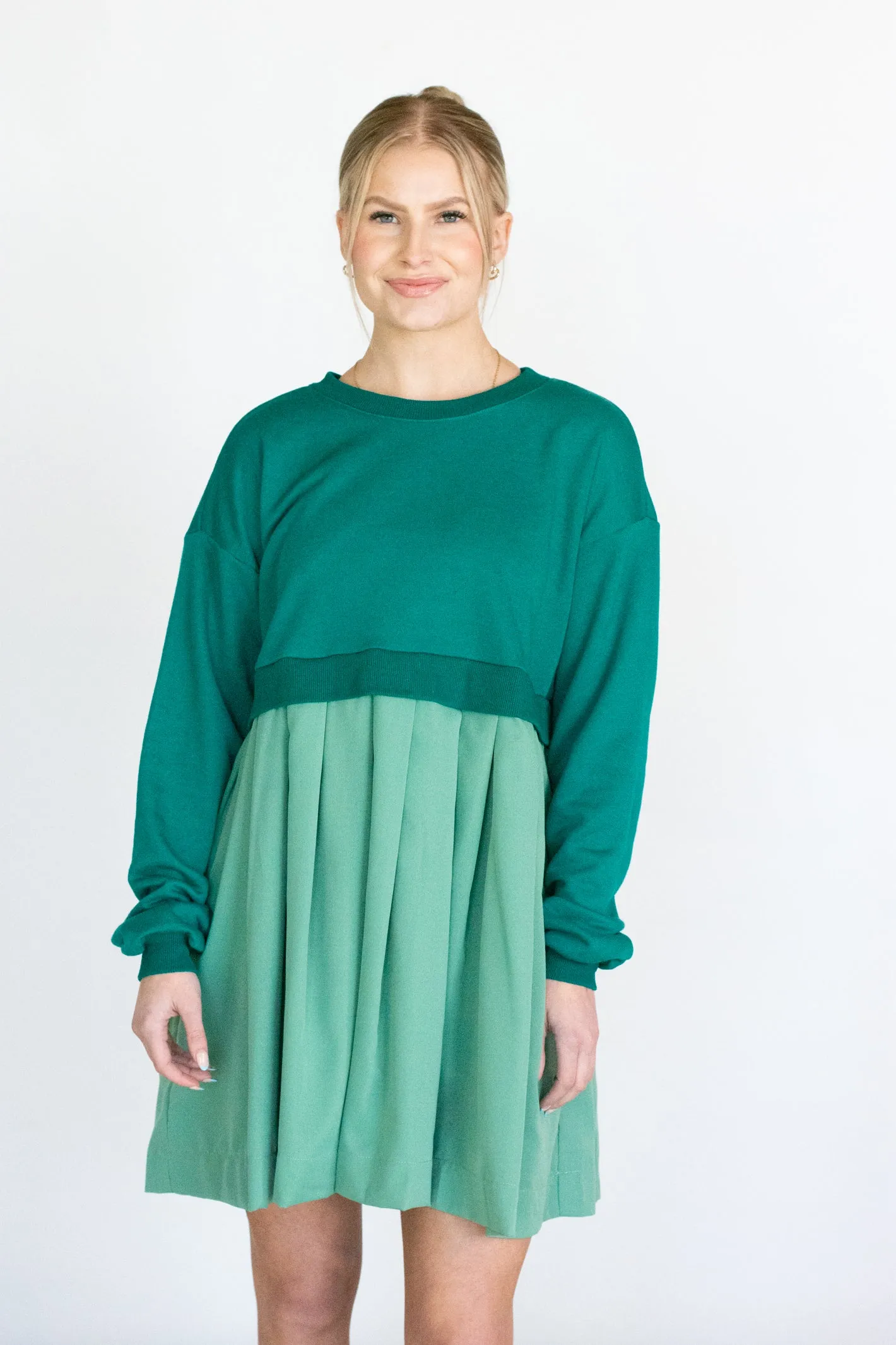 Adoring Desire Green Sweater Dress