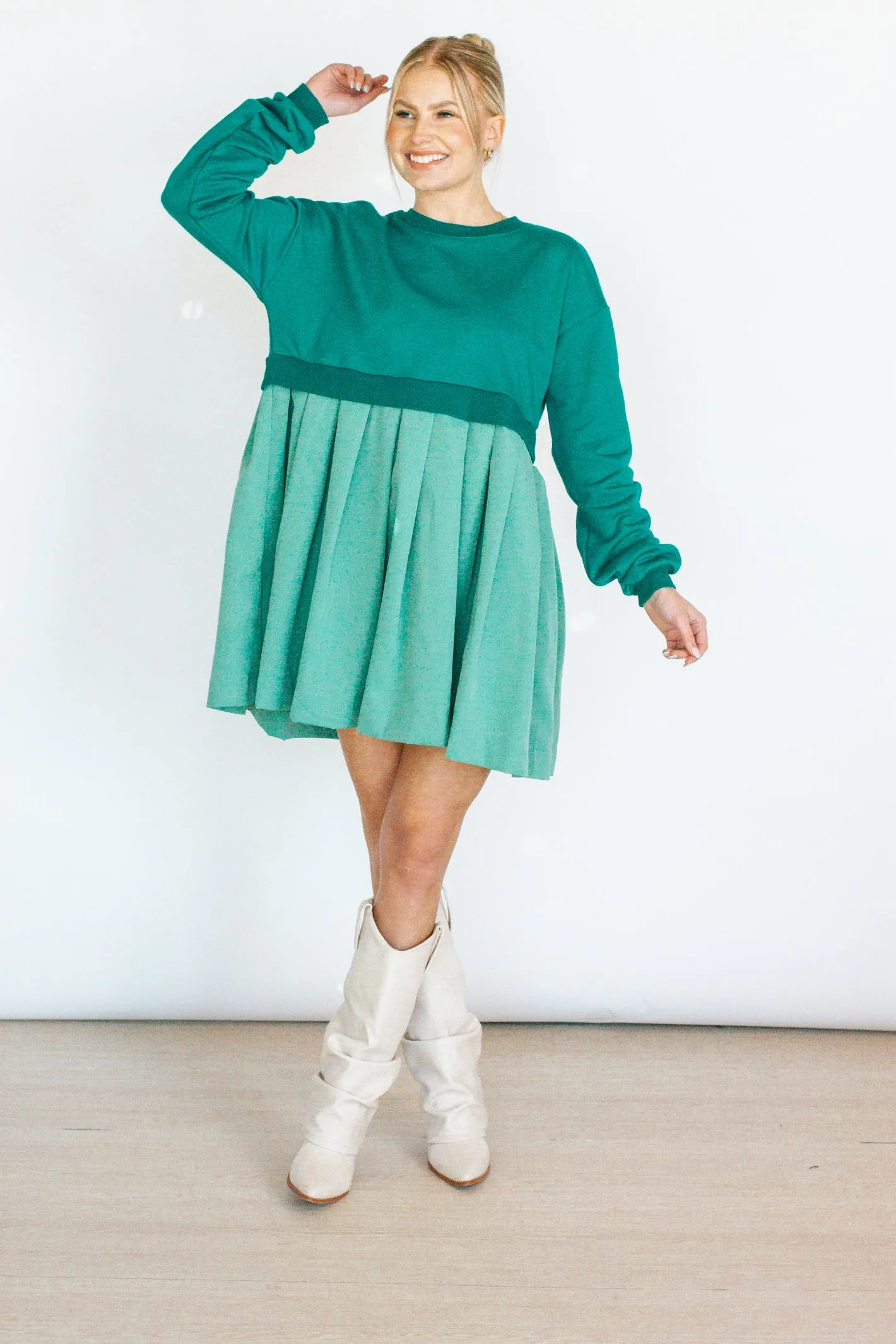 Adoring Desire Green Sweater Dress