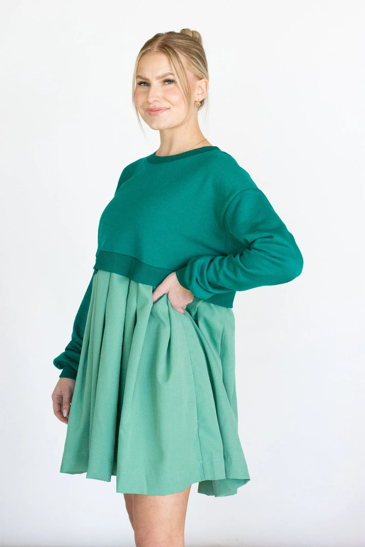 Adoring Desire Green Sweater Dress