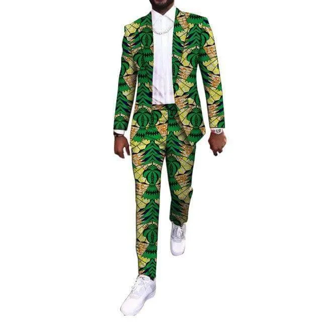 African Men‘s Printed Blazers Suit