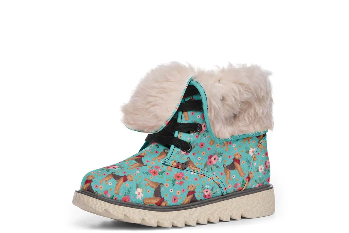 Airedale Terrier Flower Polar Vibe Boots