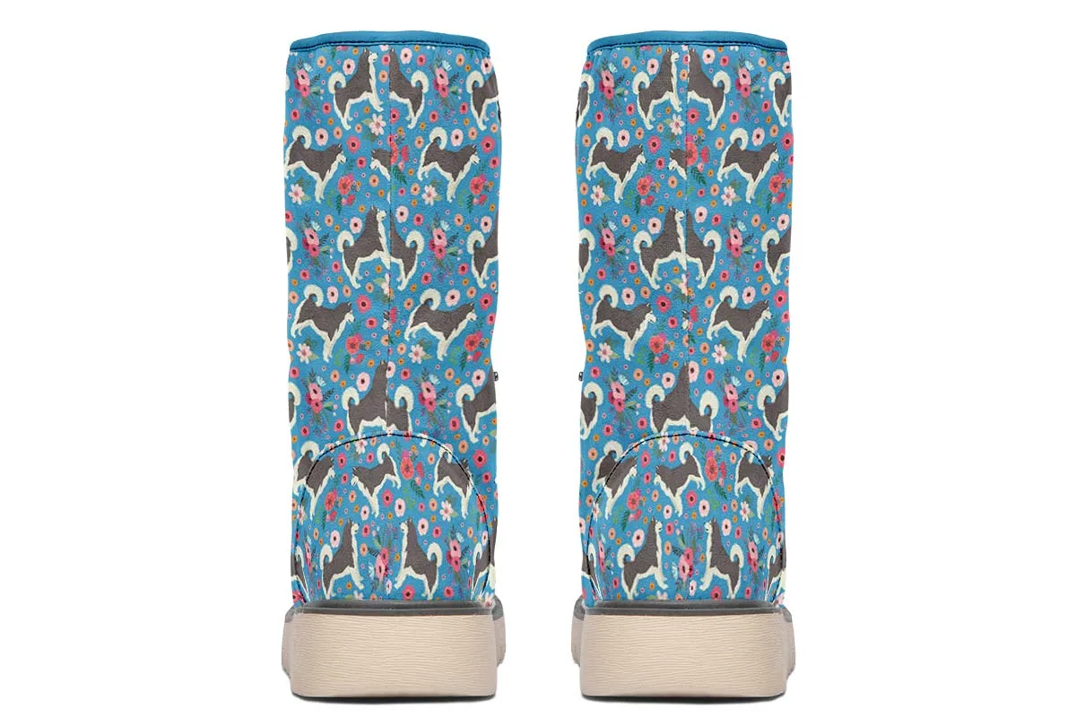 Alaskan Malamute Flower Polar Vibe Boots