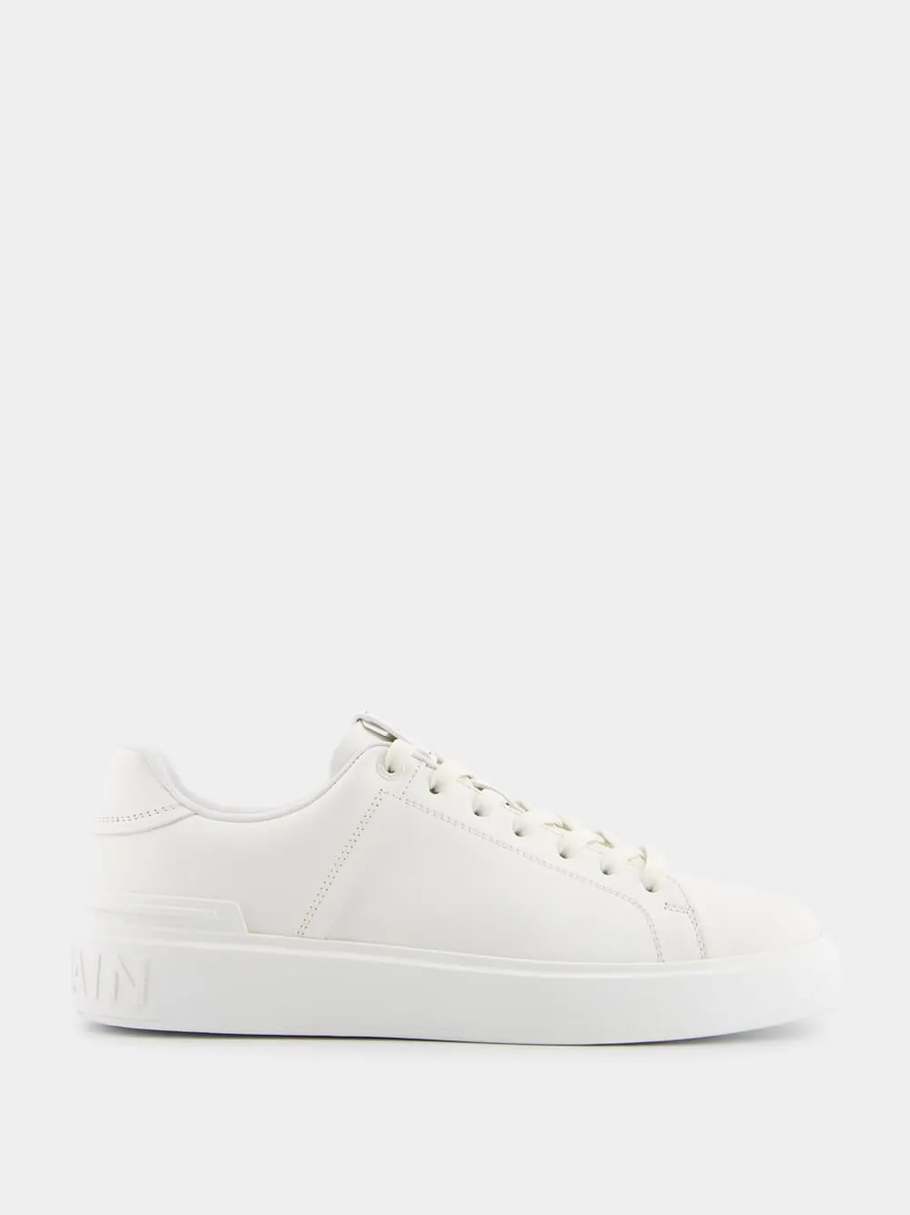 B-Court Monochrome White Leather Sneakers