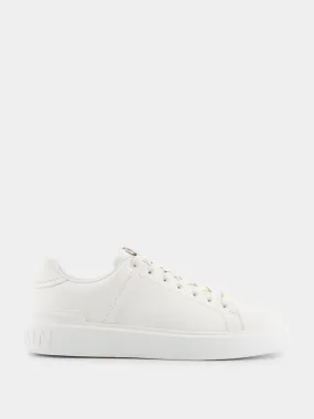 B-Court Monochrome White Leather Sneakers