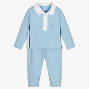 Baby Boys Blue Cotton Outfit Set