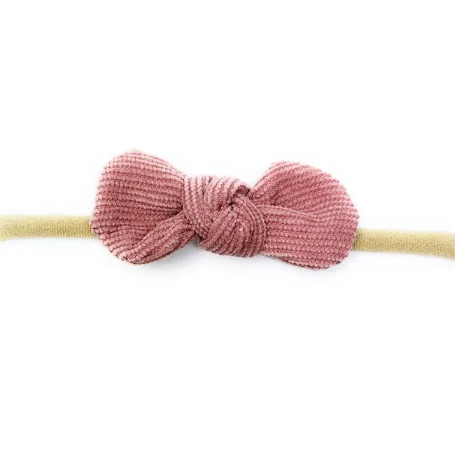 Baby Wisp Corduroy Knot Headband  0M+ Dusty Rose