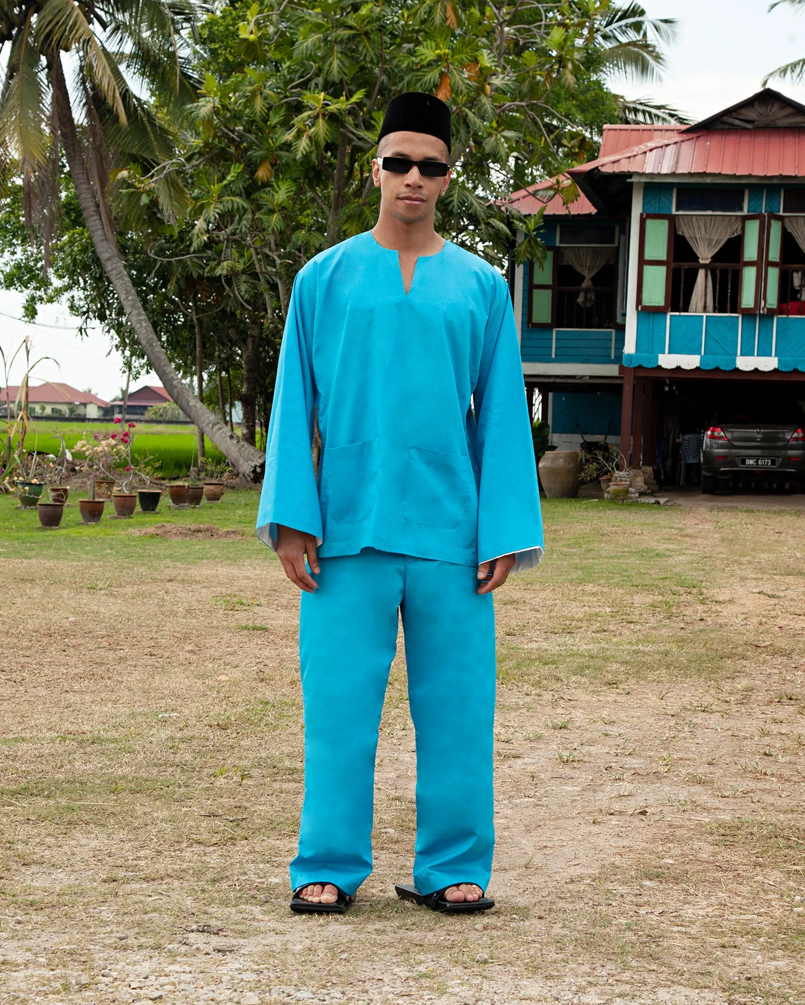 Baju Melayu Li Bai (Behati Blue)