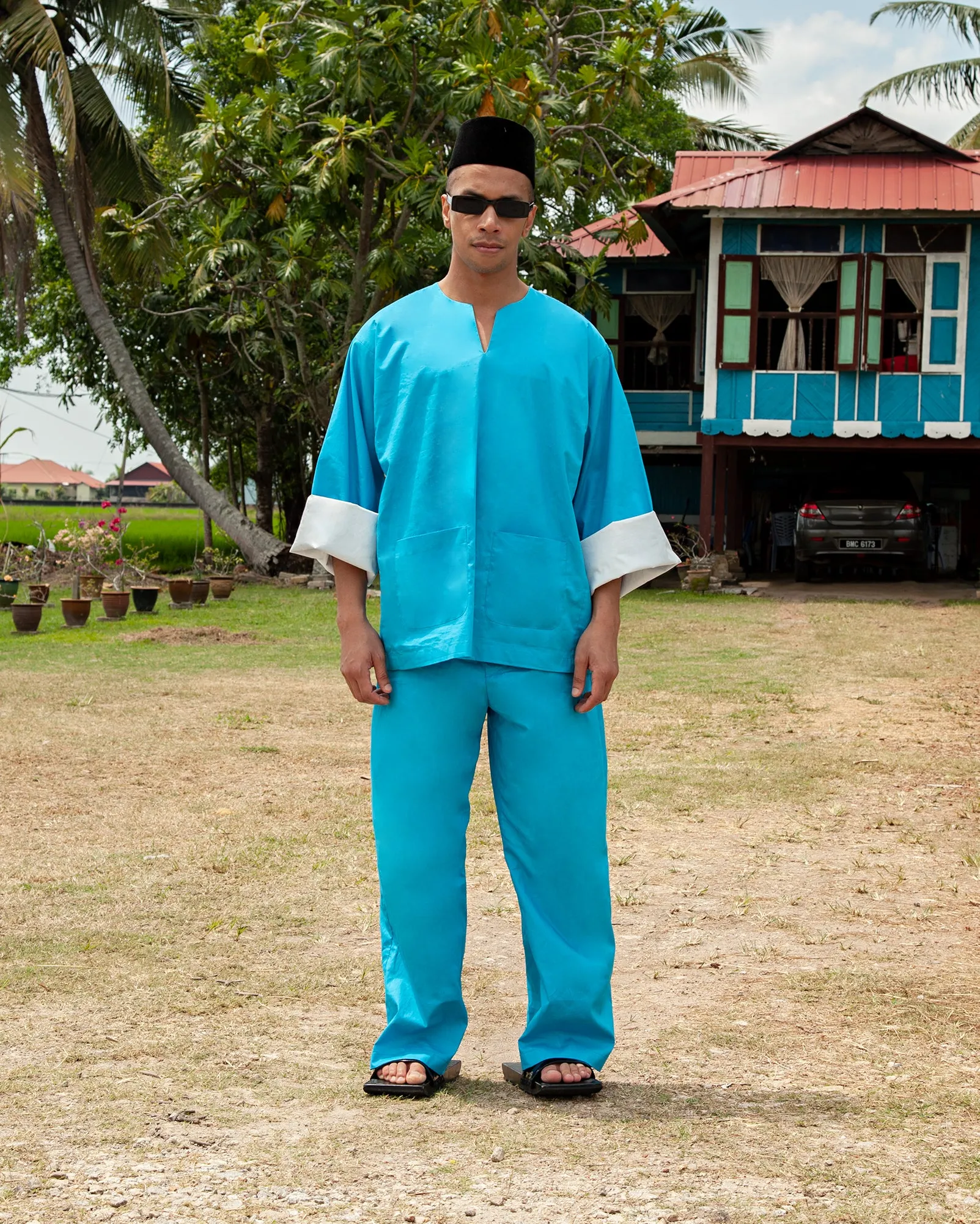 Baju Melayu Li Bai (Behati Blue)