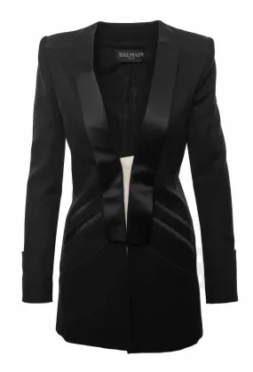 Balmain Size 38 Open Front Tuxedo Style Blazer