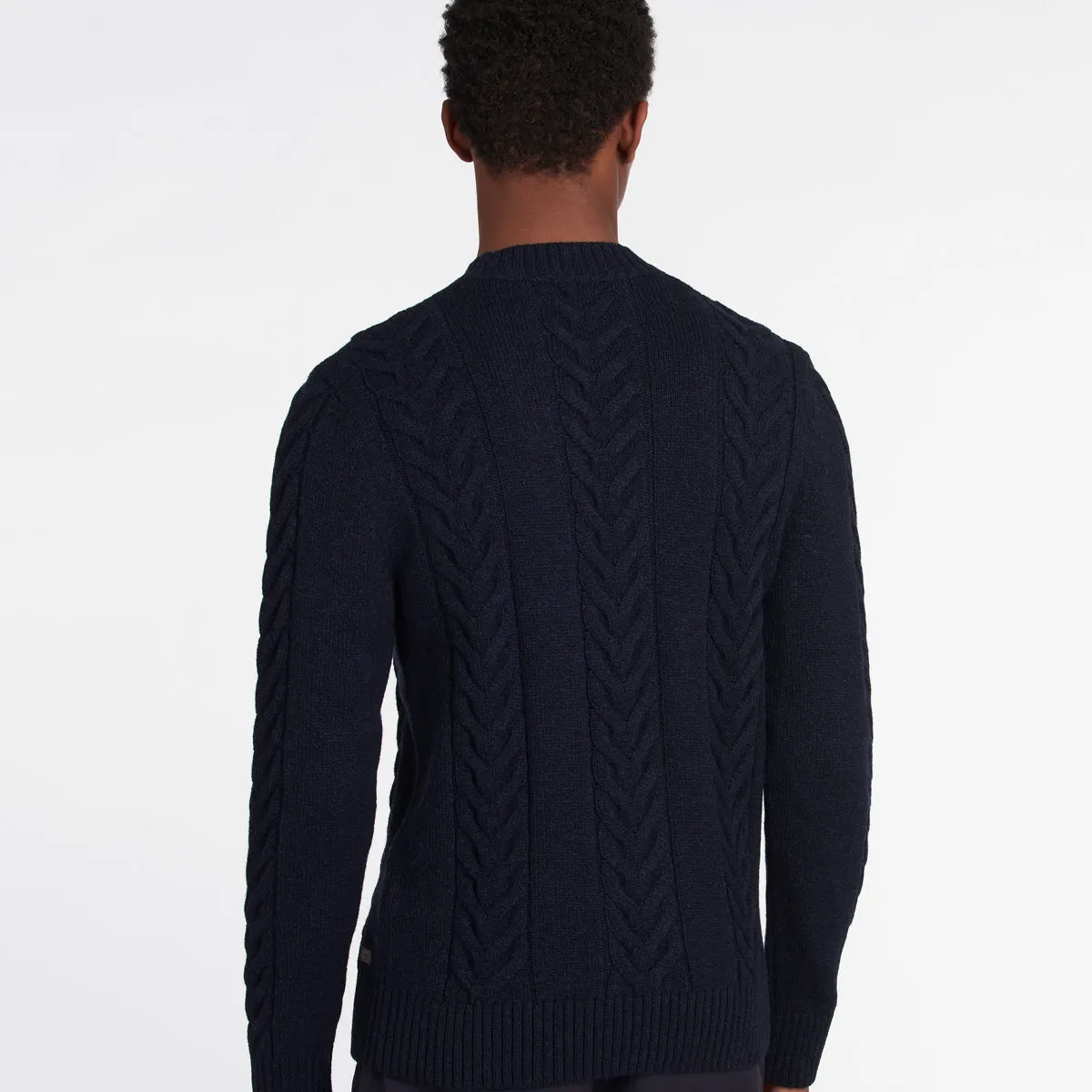 Barbour - Essential Cable Knit Jumper In Navy