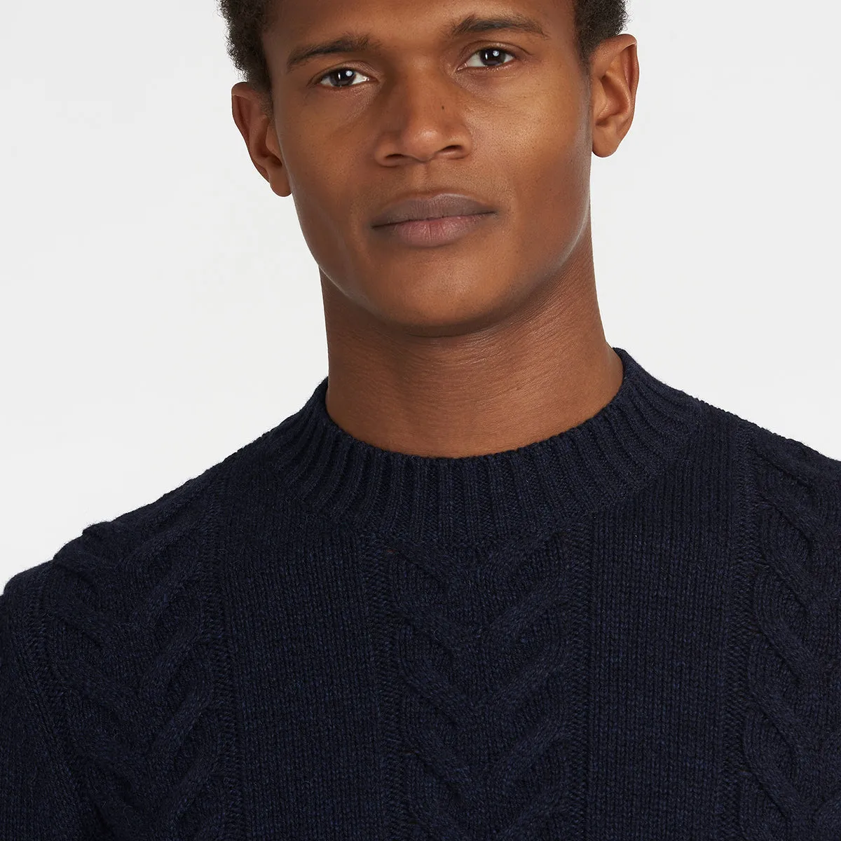 Barbour - Essential Cable Knit Jumper In Navy