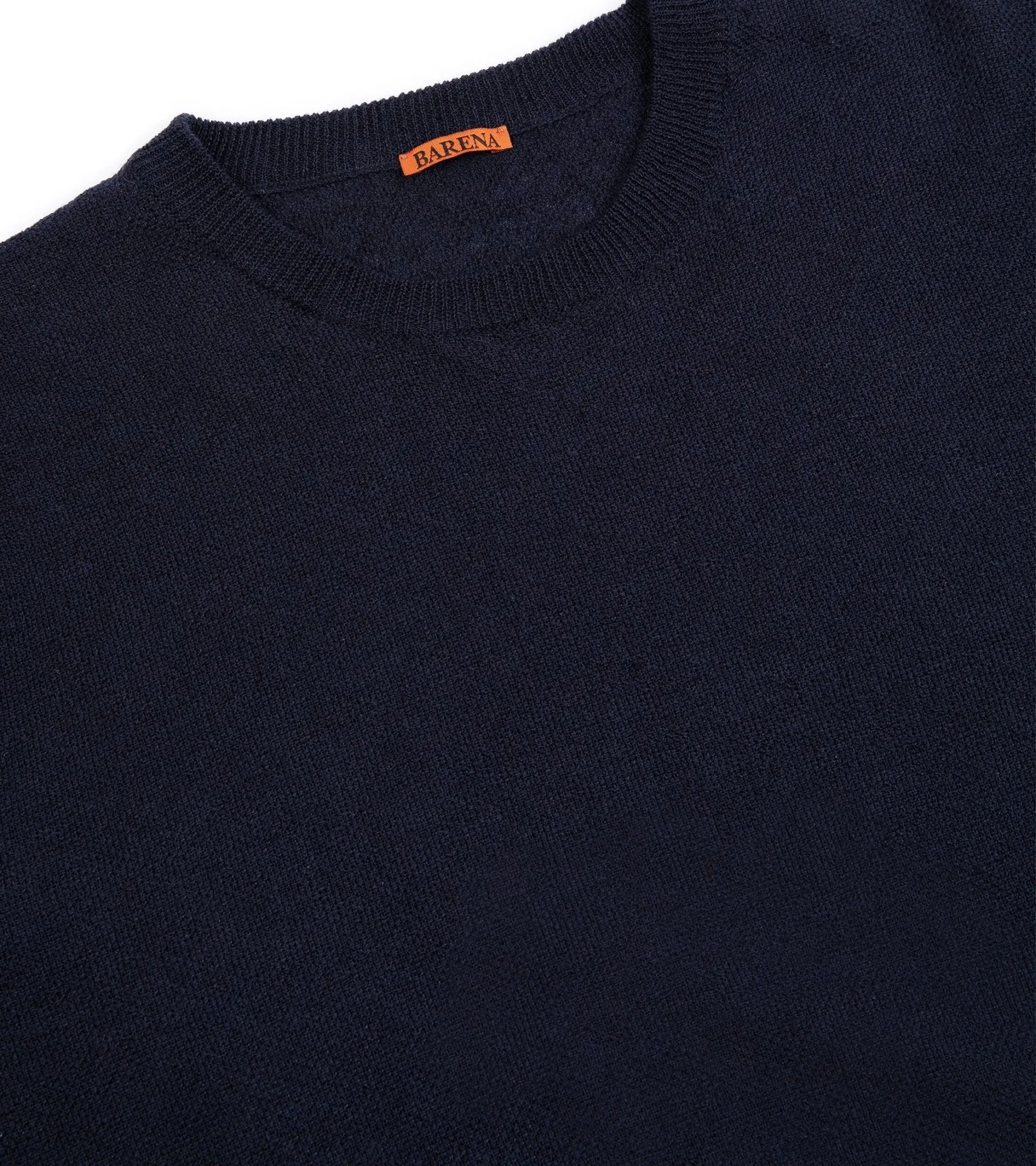 Barena Ato Slissa Cotton Linen Crew Neck Sweater: Navy