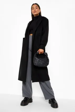 Belted Wool Look Coat