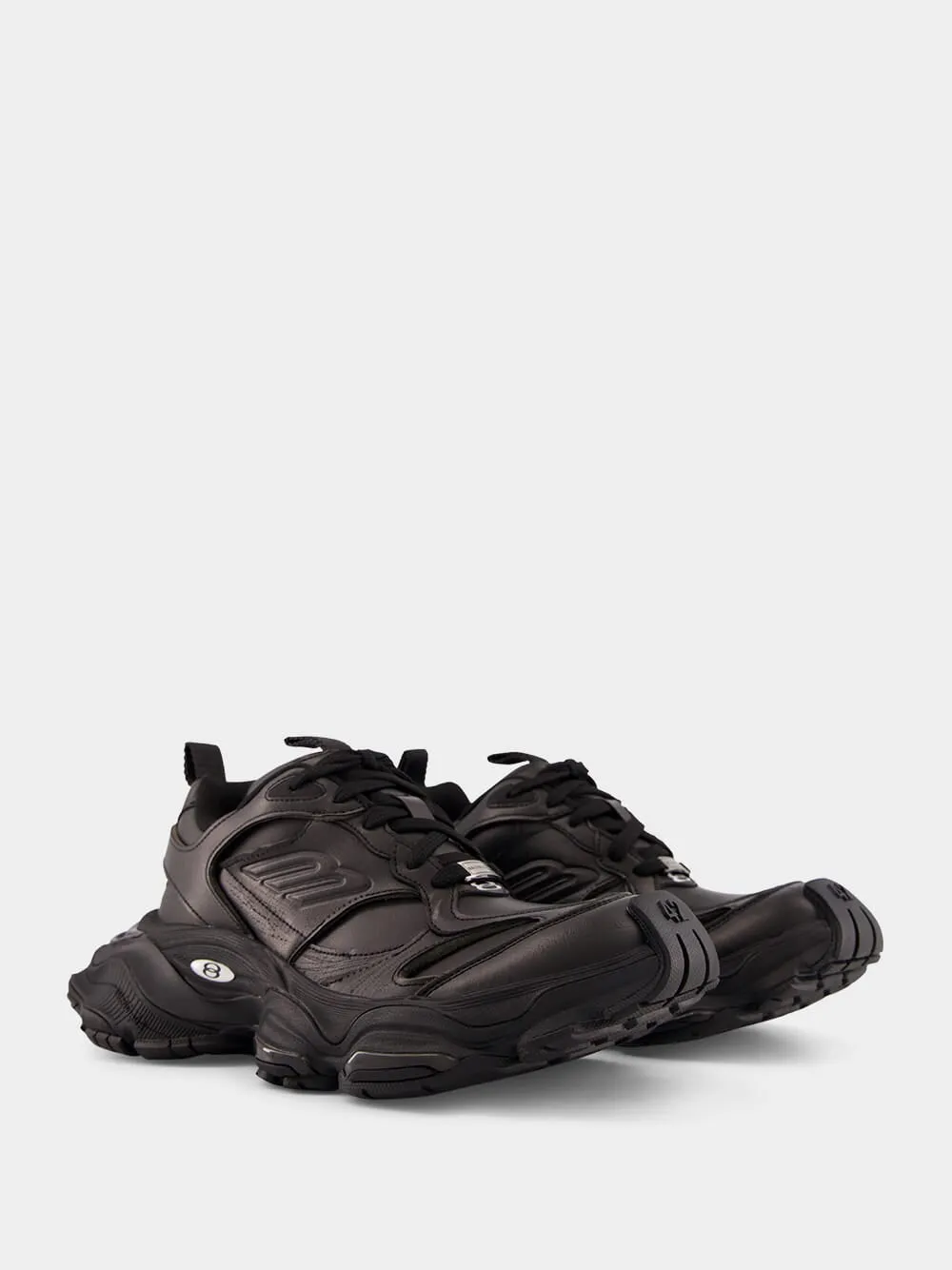 Black Cargo Leather Sneakers