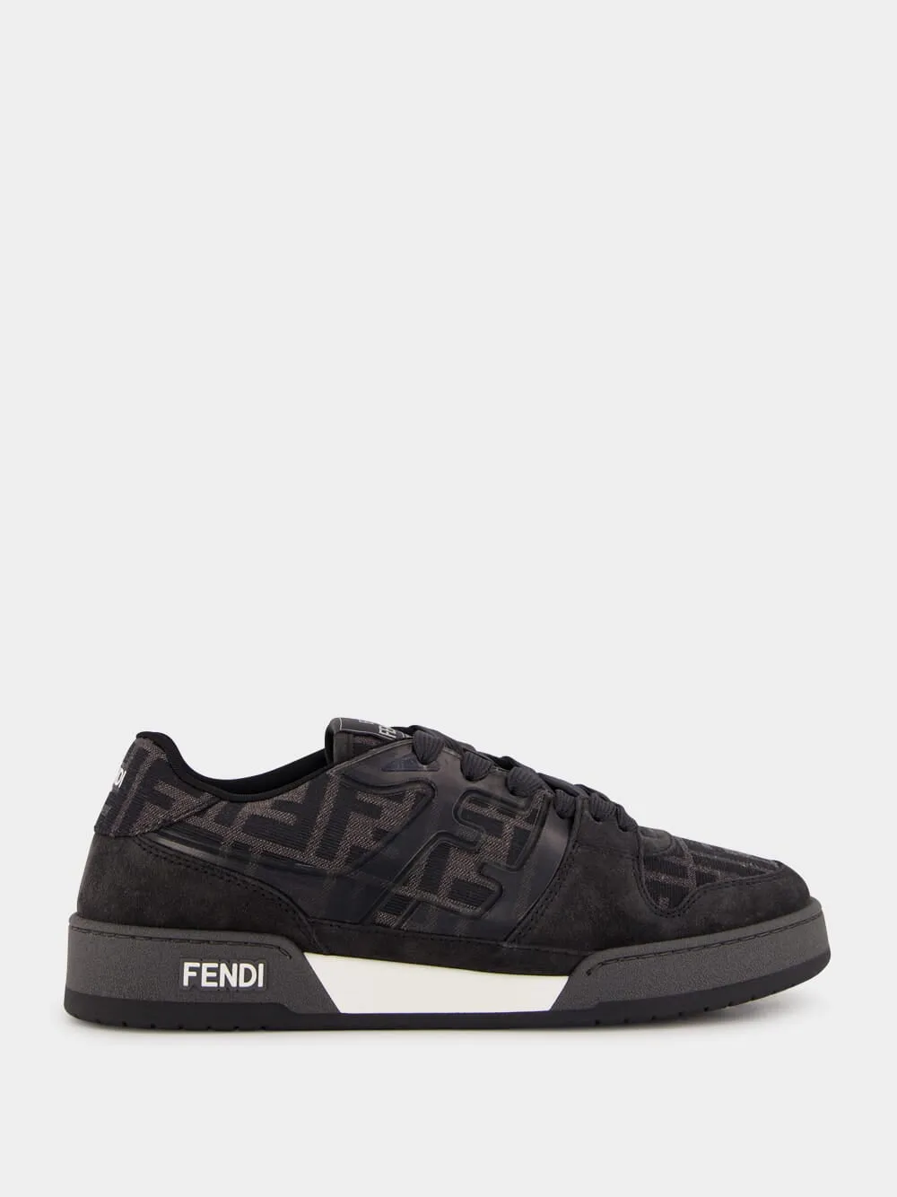 Black FF Jacquard and Suede Match Sneakers