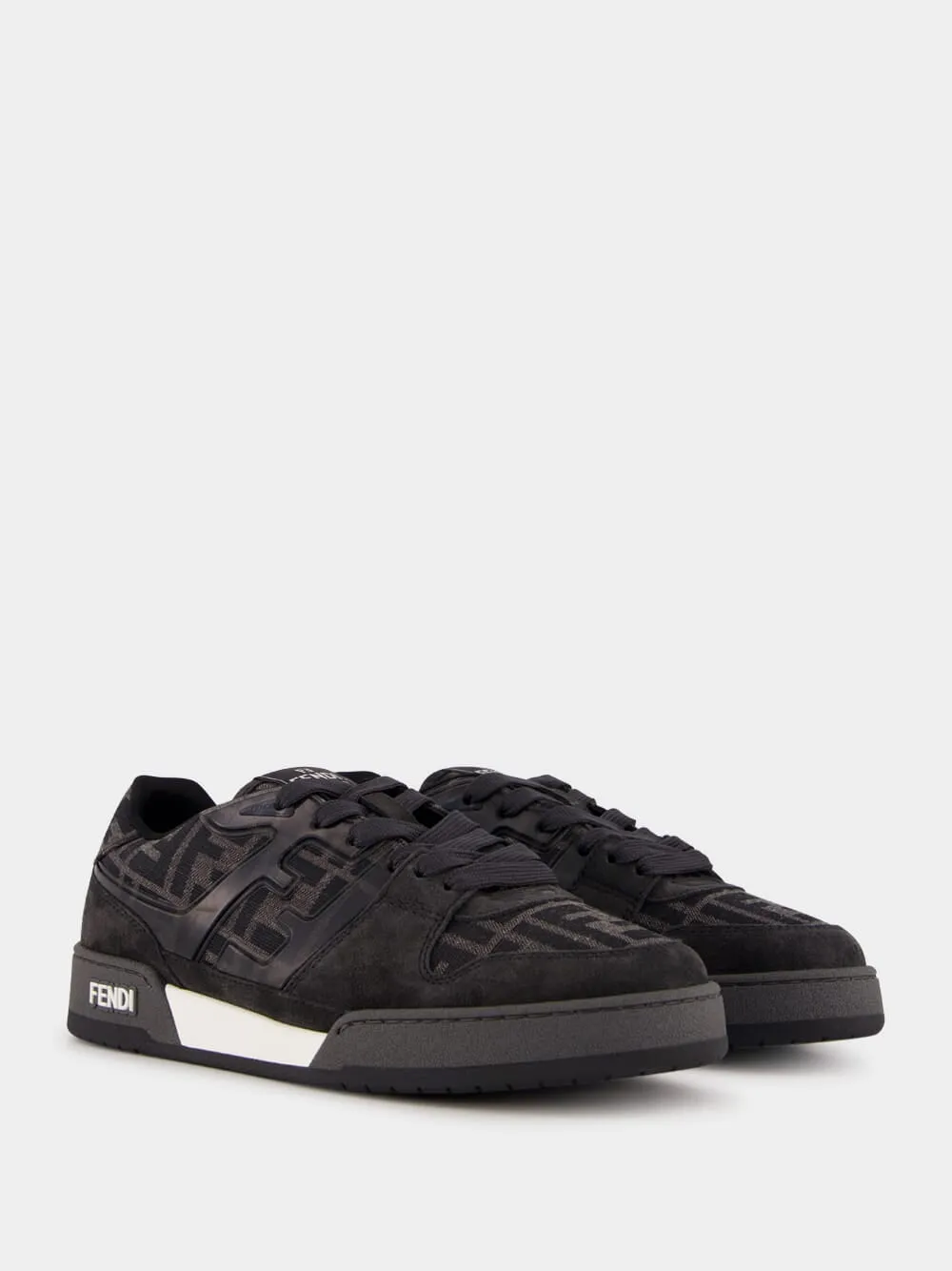 Black FF Jacquard and Suede Match Sneakers