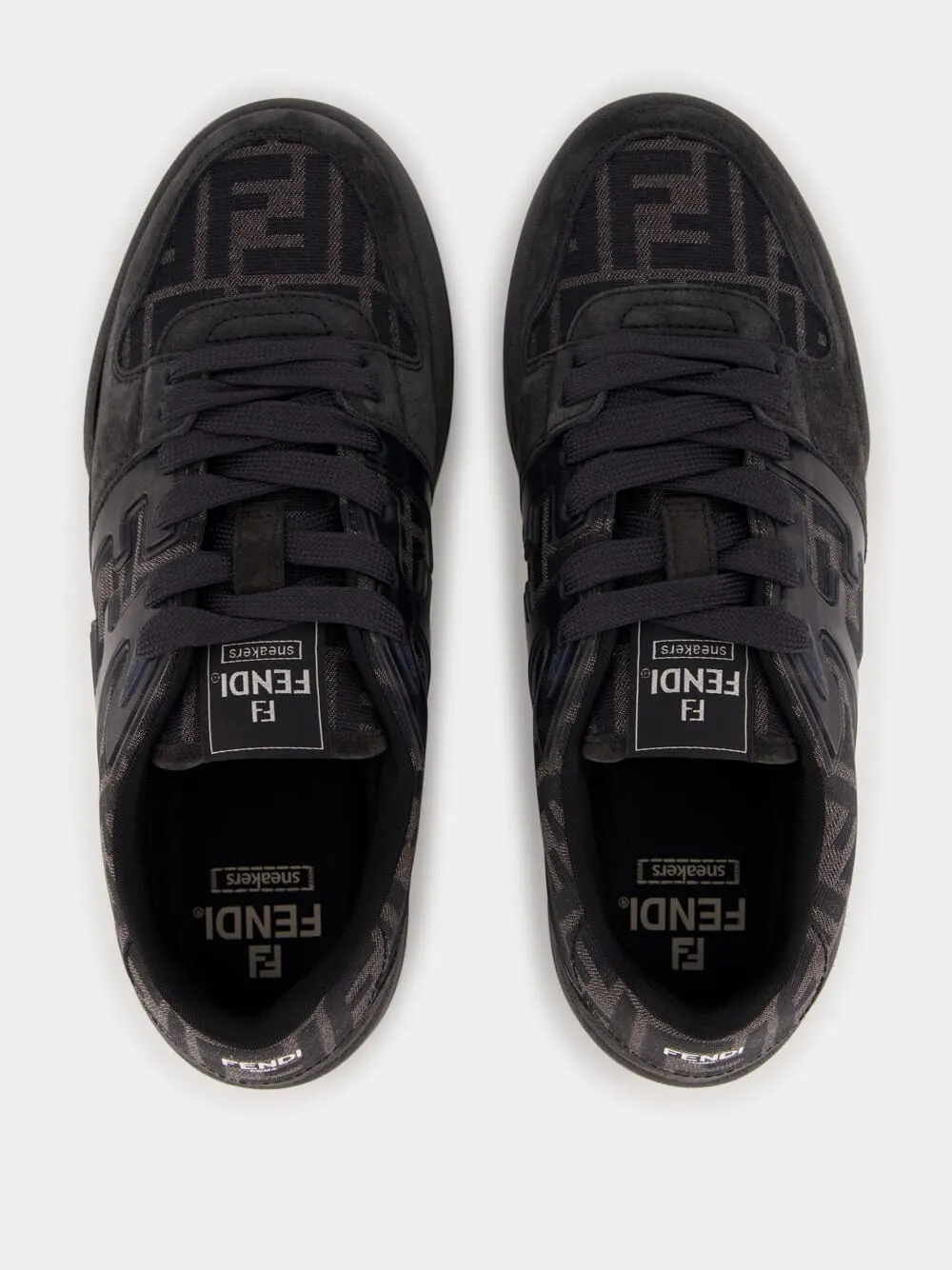 Black FF Jacquard and Suede Match Sneakers