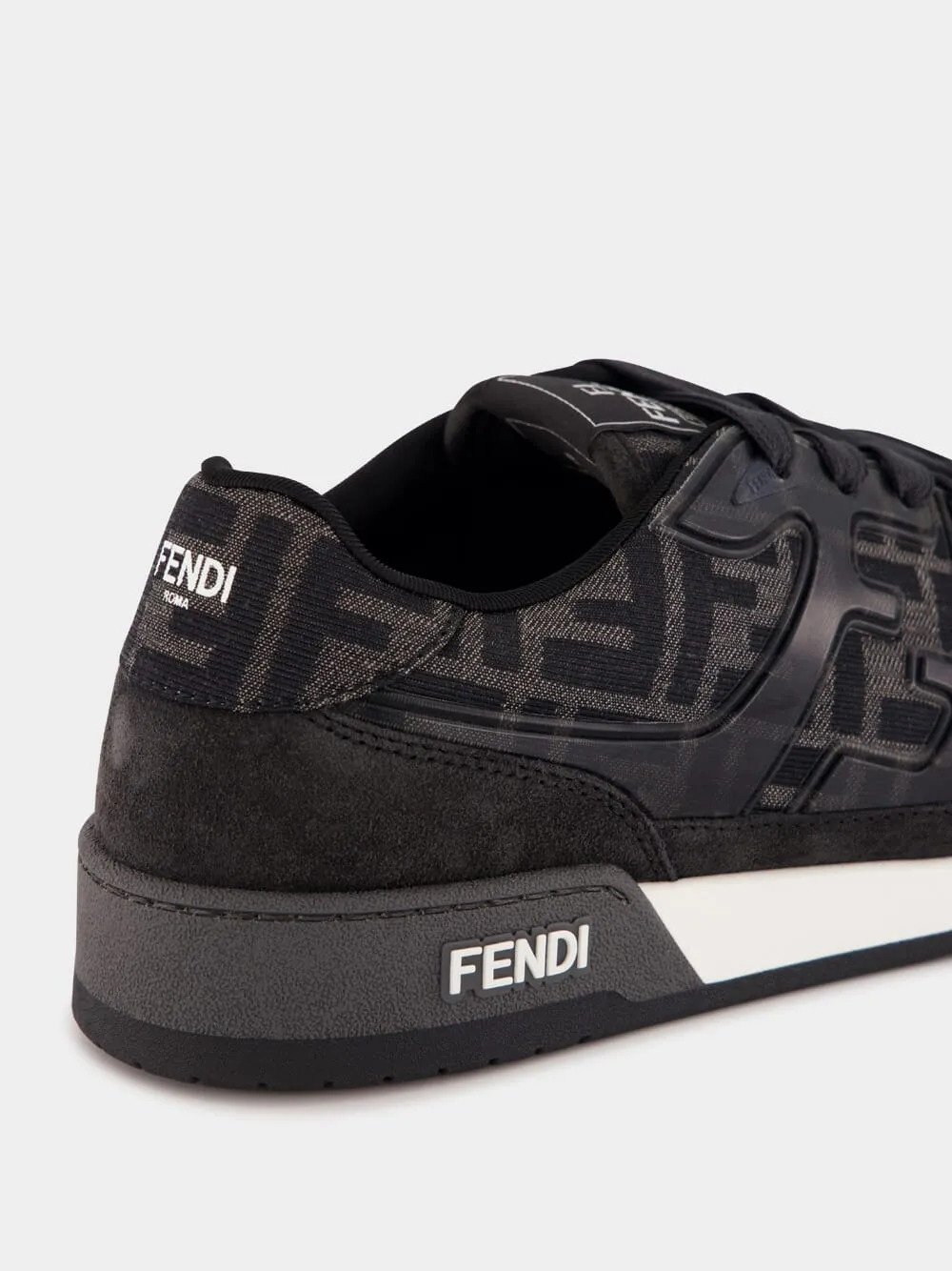 Black FF Jacquard and Suede Match Sneakers