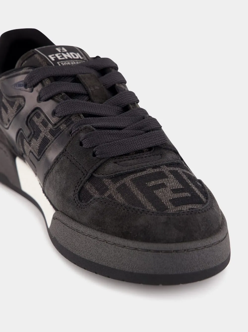 Black FF Jacquard and Suede Match Sneakers