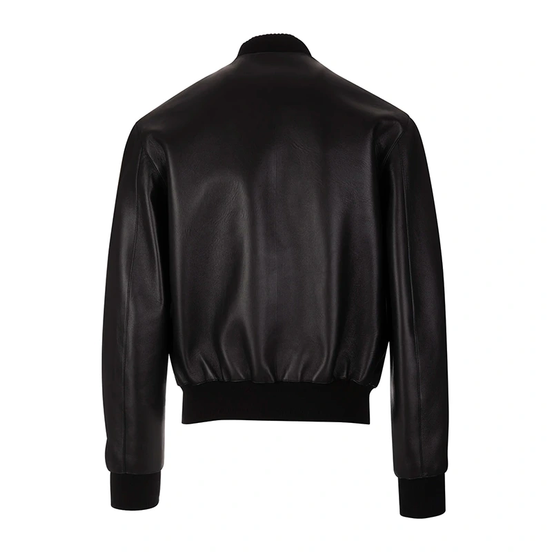 Black Leather Bomber Jacket | Black Bomber Jacket