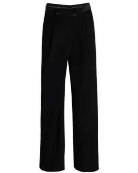 Black Palladia Wide Leg Tuxedo Pant