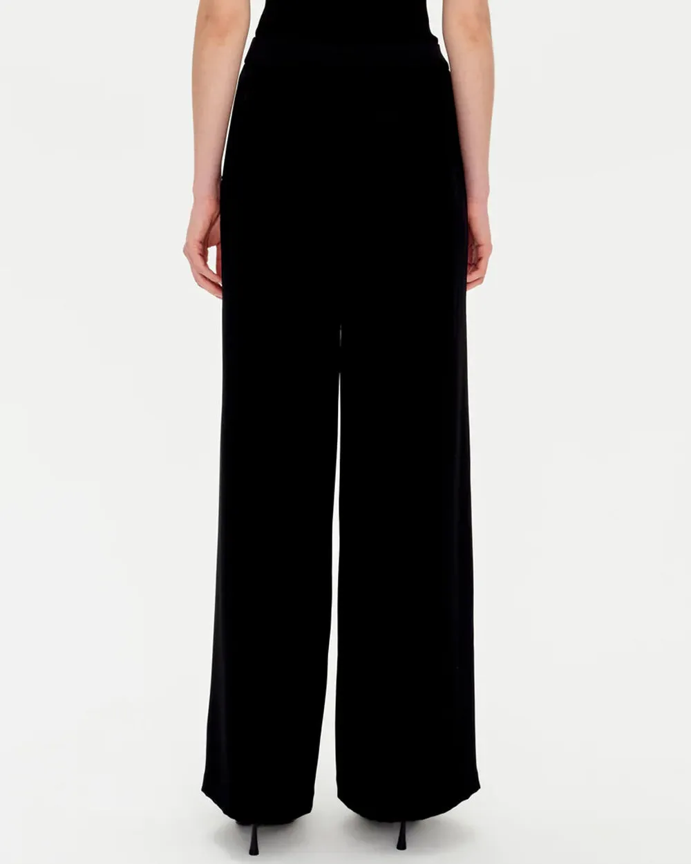 Black Palladia Wide Leg Tuxedo Pant