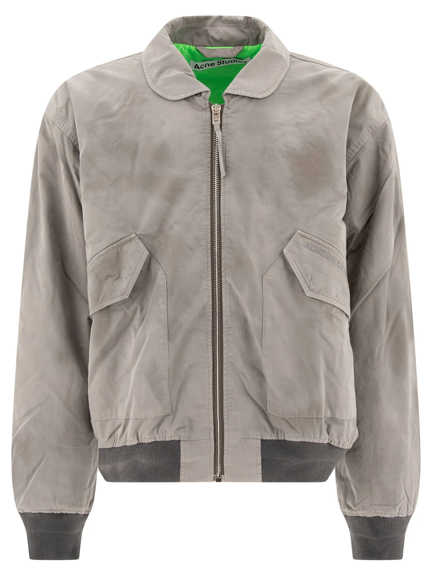 Bomber With Contrasting Interior Jackets Grey