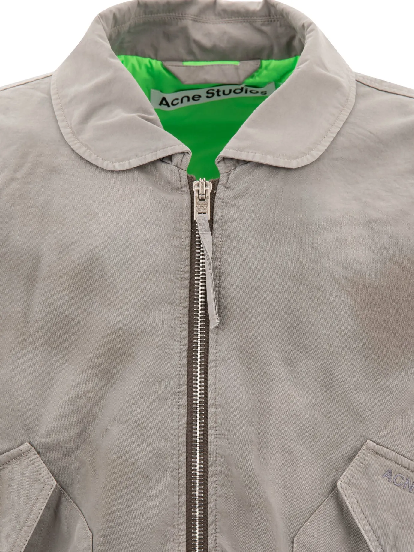 Bomber With Contrasting Interior Jackets Grey