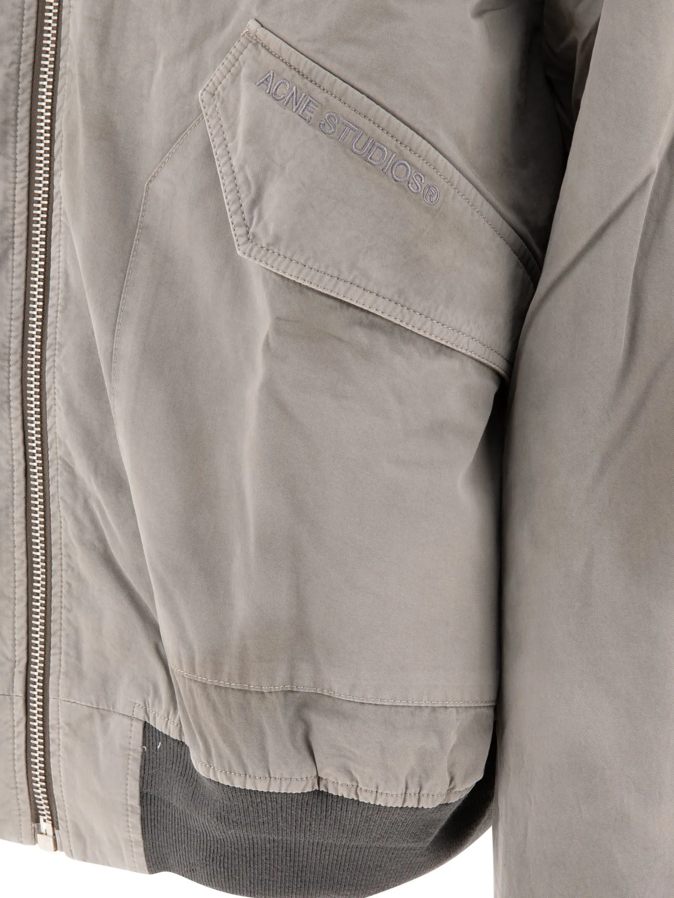 Bomber With Contrasting Interior Jackets Grey