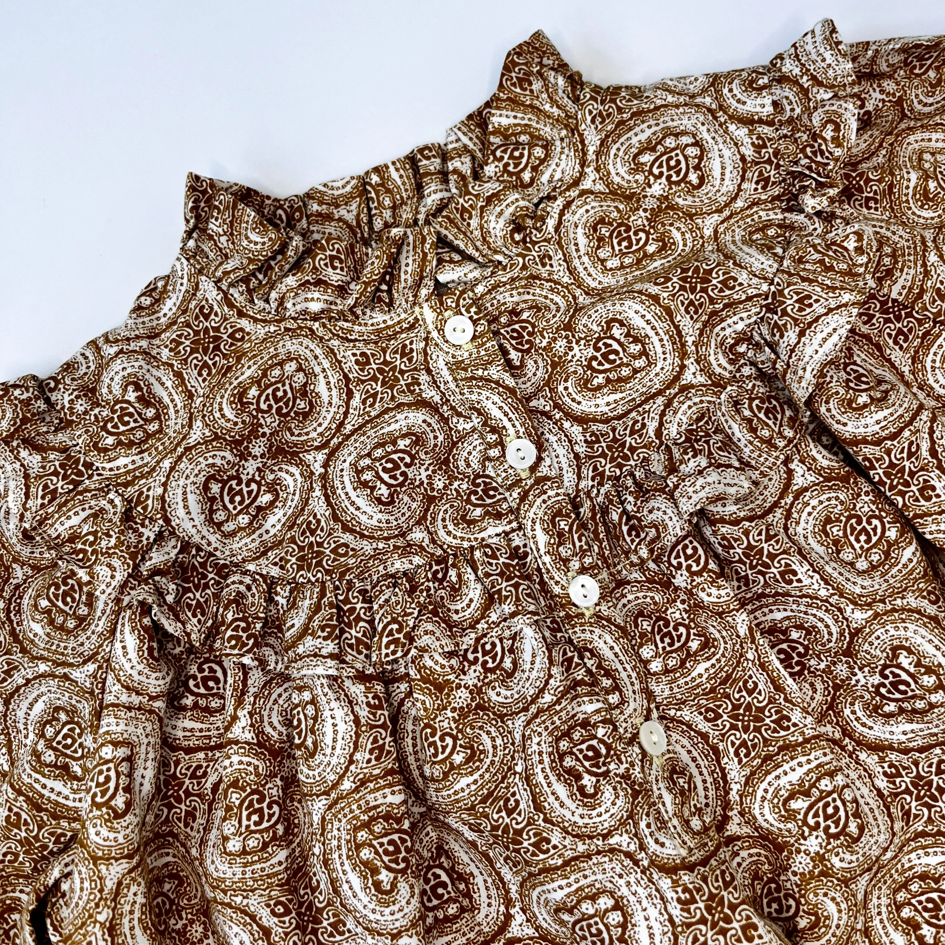 Bonpoint Mustard Paisley Print Dress: 6 Years