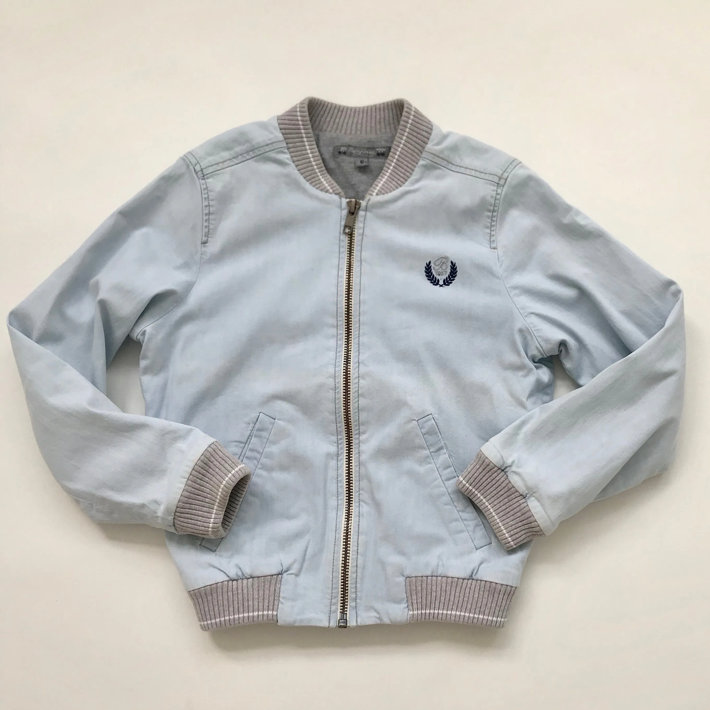 Bonpoint Pale Denim Bomber Jacket: 6 Years