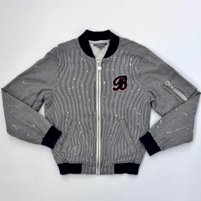 Bonpoint Stripe Denim Bomber Jacket: 10 Years