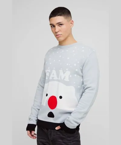 boohoo Mens Regular Fit Fam Christmas Sweater