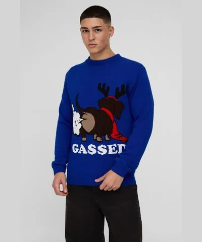 boohoo Mens Regular Fit Gassed Christmas Sweater