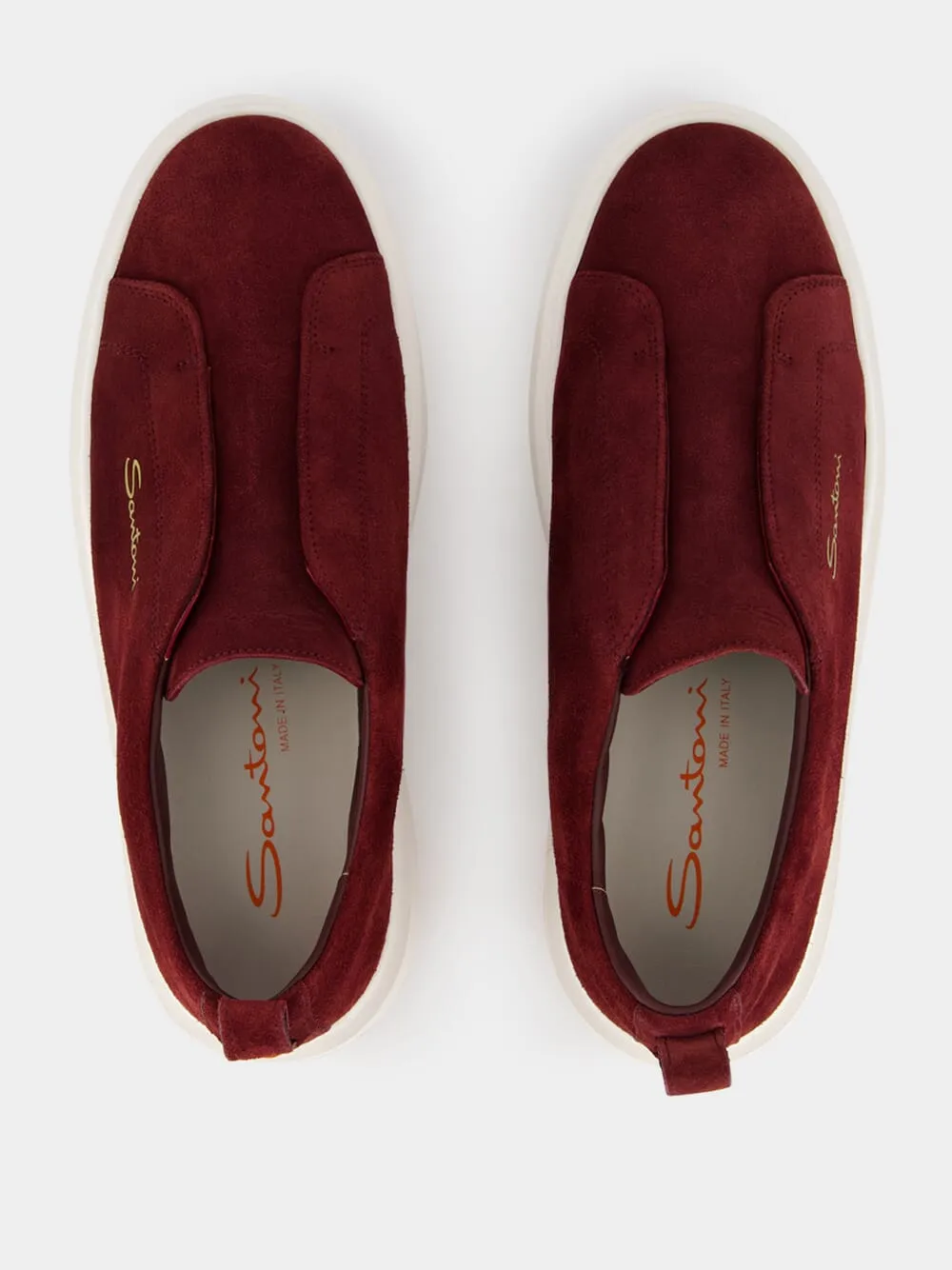 Bordeaux Suede Slip-On Sneakers