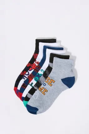 Boys Gamer Ankle Socks (6 Pack)