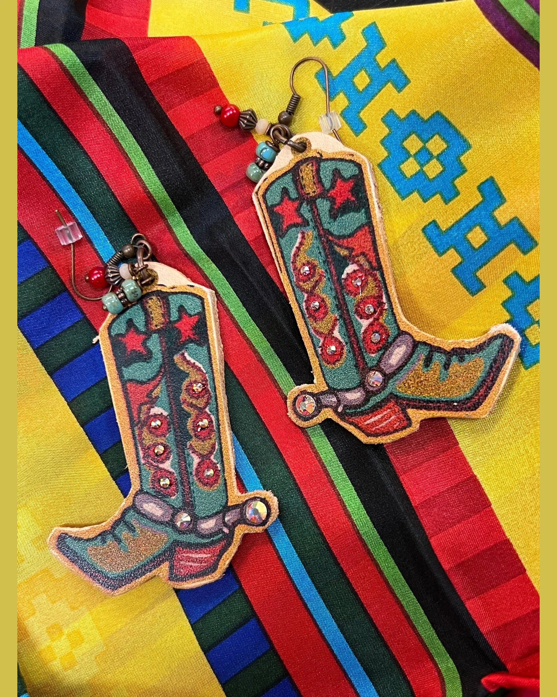 Buckaroo Boots Leather Earrings