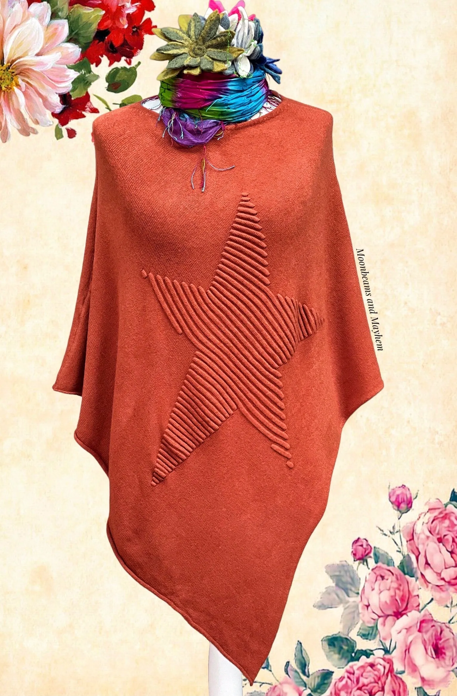 BURNT COPPER UNDER THE STARS PONCHO