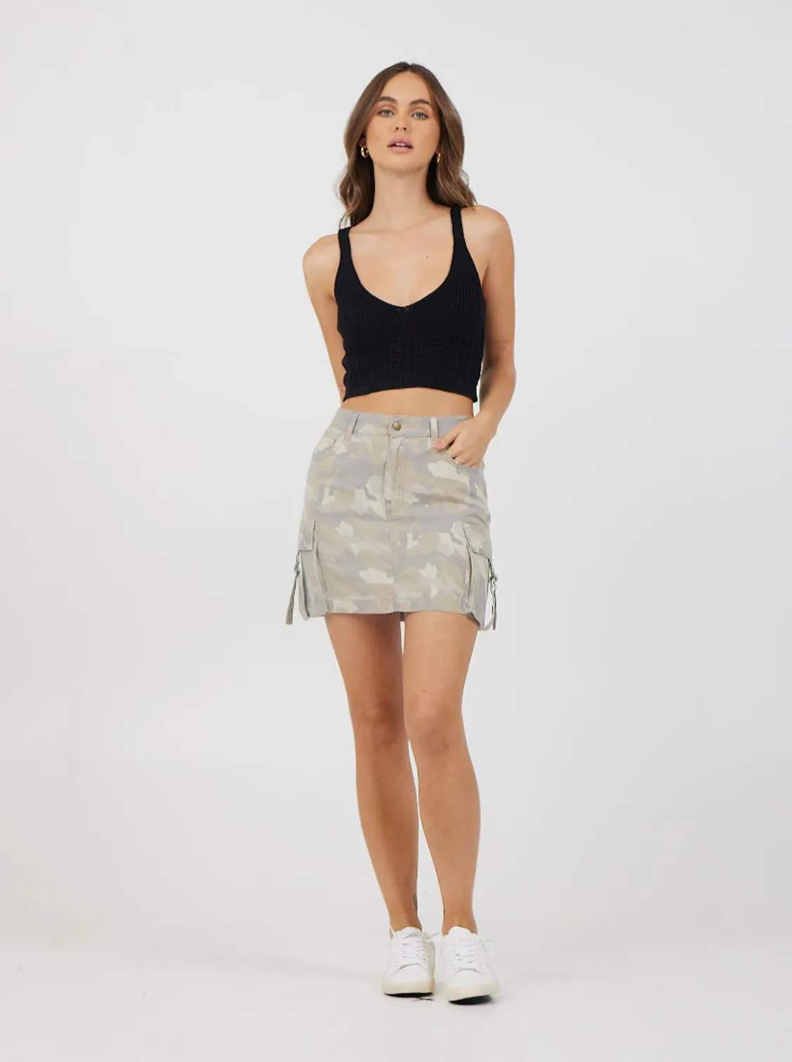 CAMO TENCEL SKIRT