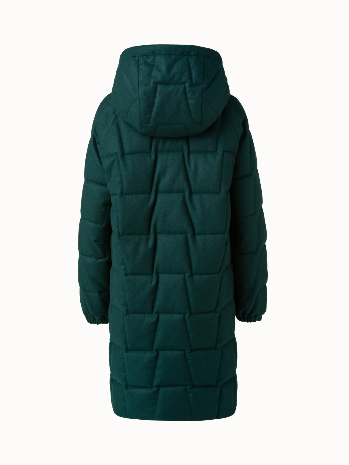 Cashmere Parka with Techno Trapezoid Quilt