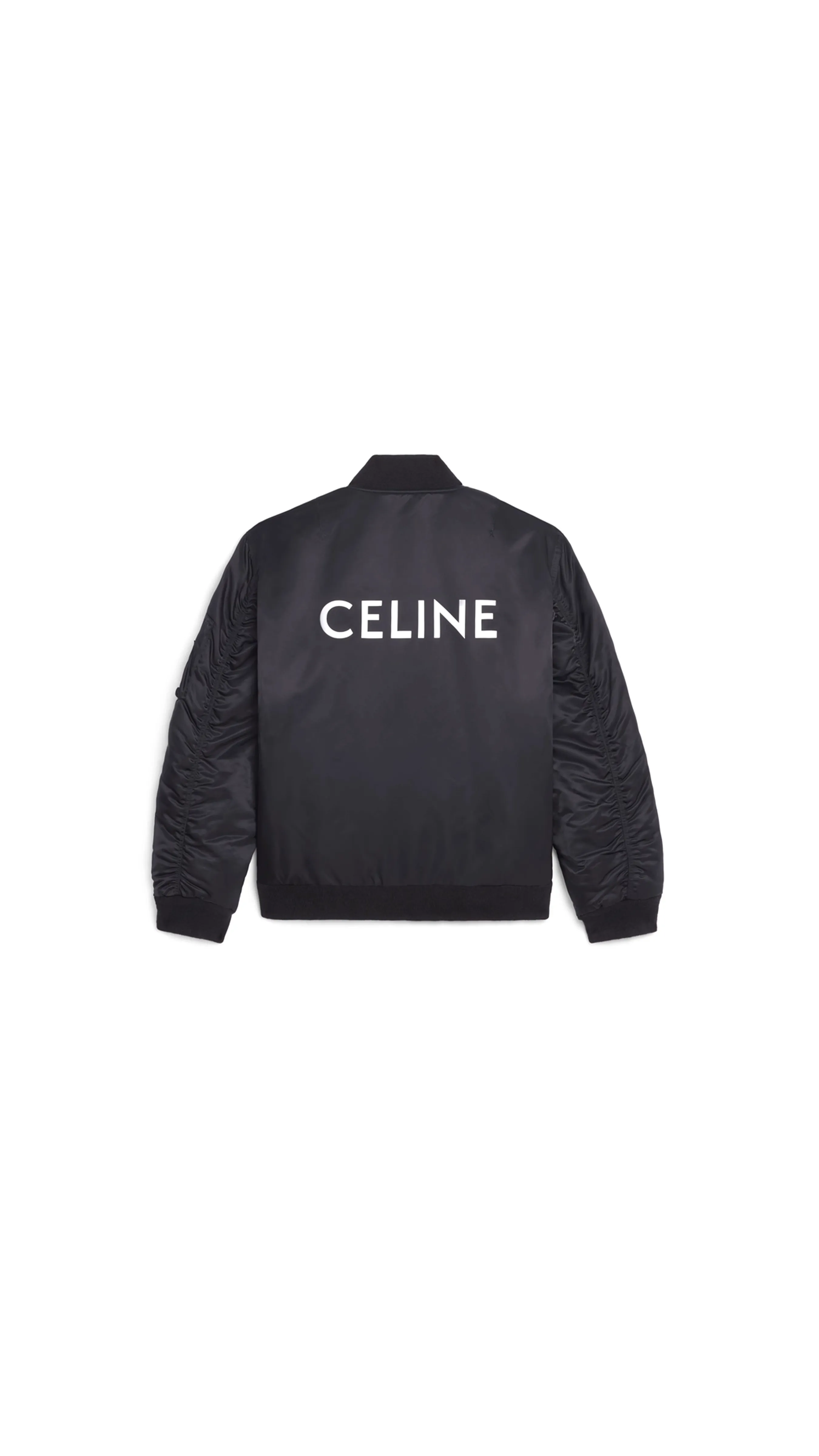 Celine Bomber Jacket In Nylon Twill - Black