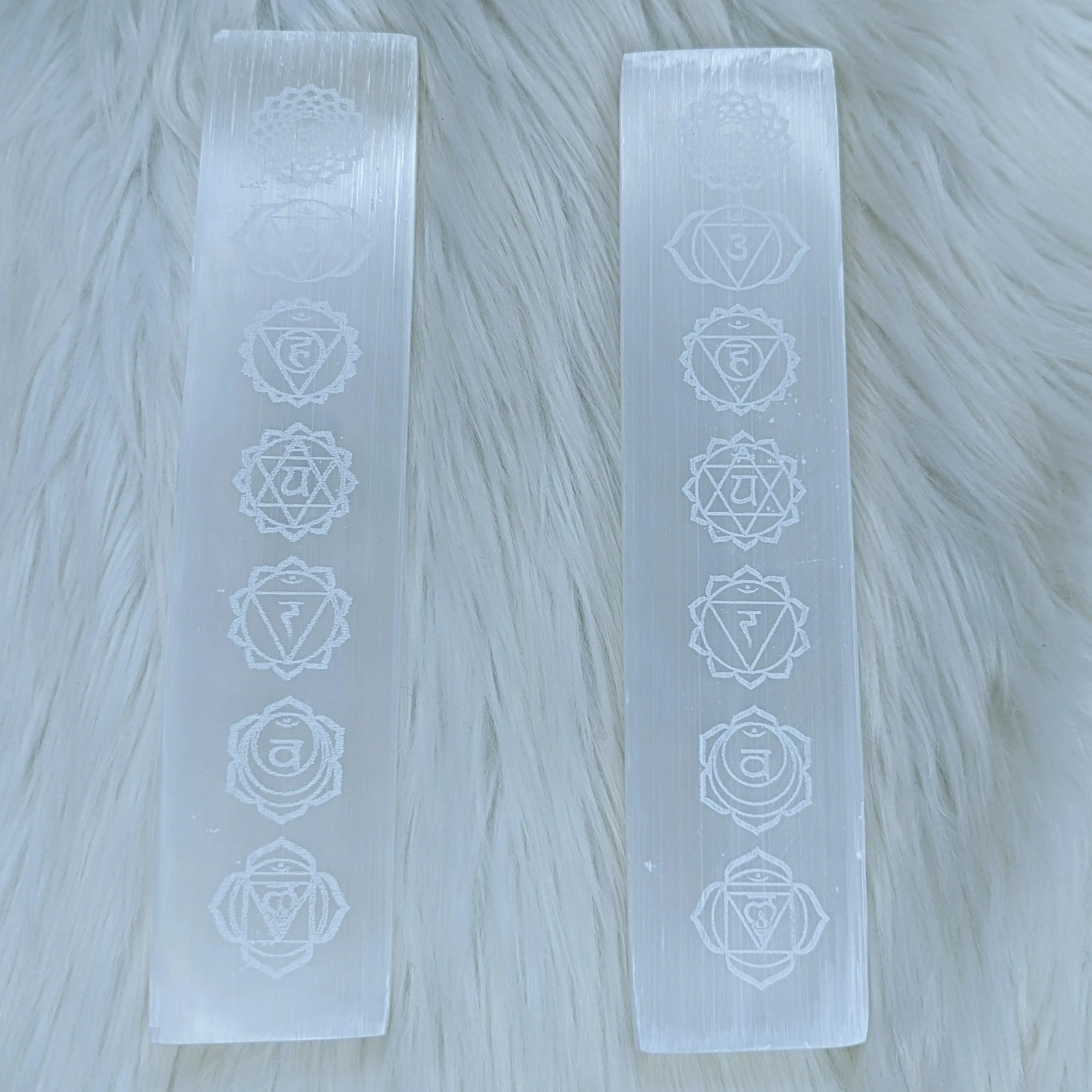 Chakra Balancing~ Selenite Carved Chakra Charging Tray