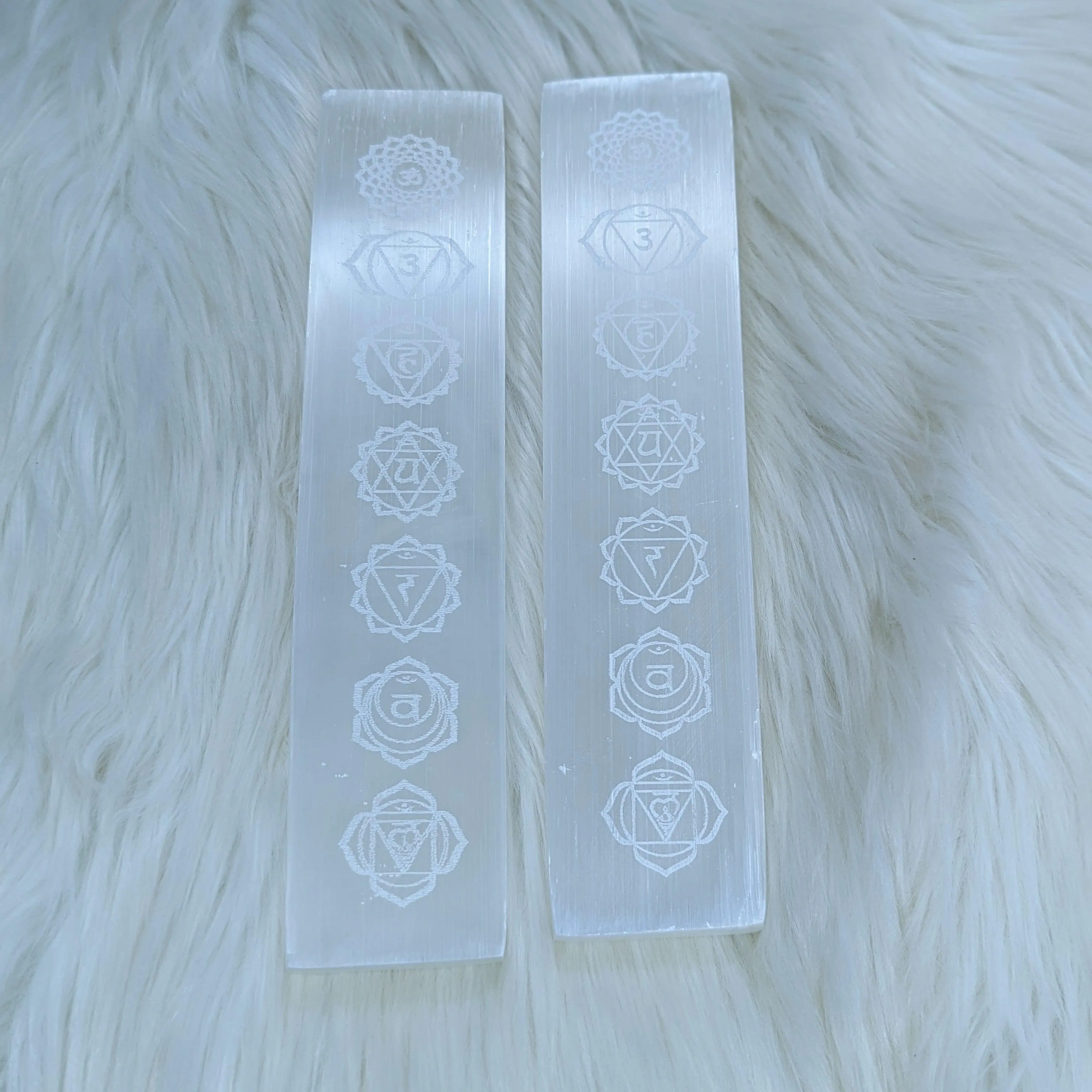 Chakra Balancing~ Selenite Carved Chakra Charging Tray