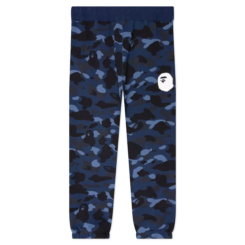 Color Camo Wide Fit Sweat Pants - Navy