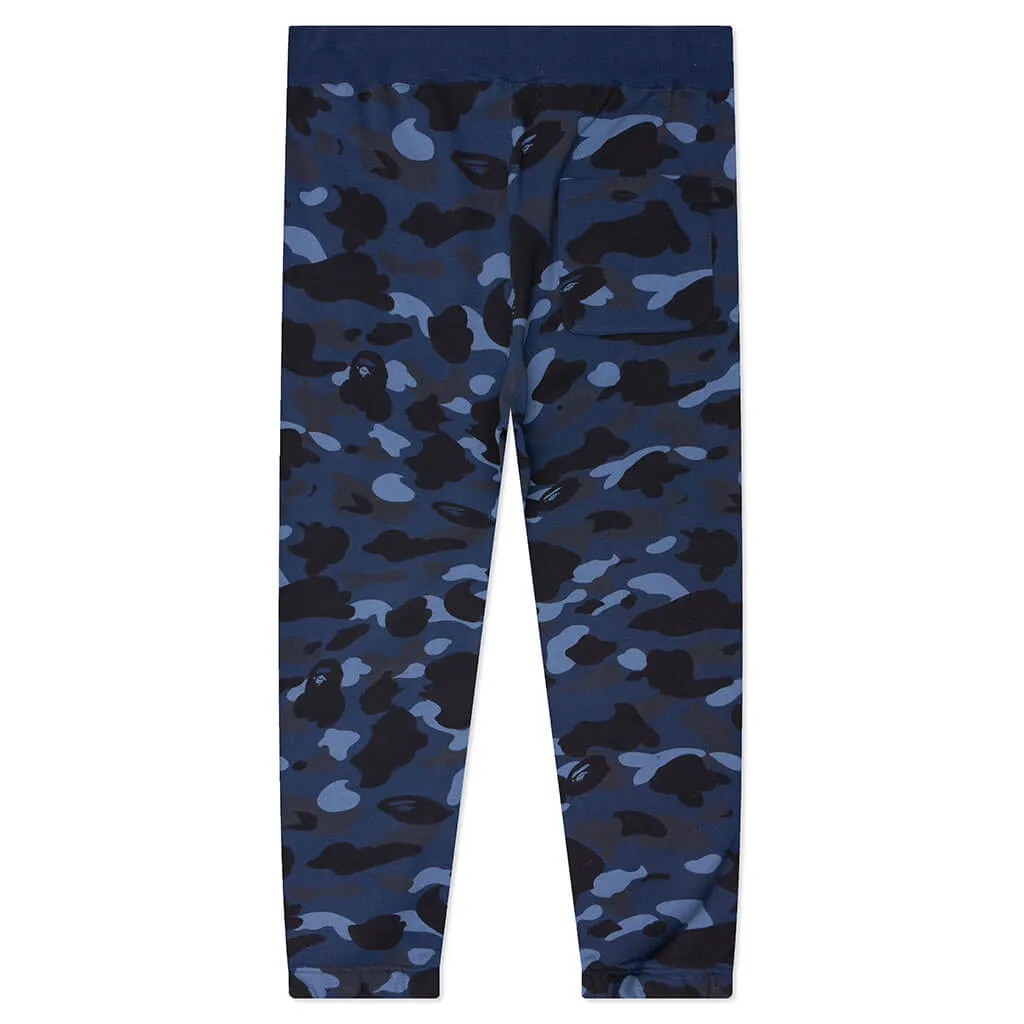 Color Camo Wide Fit Sweat Pants - Navy