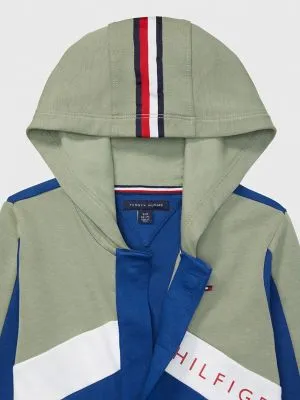 Colourblock Hoodie (Kids) - Solar Green